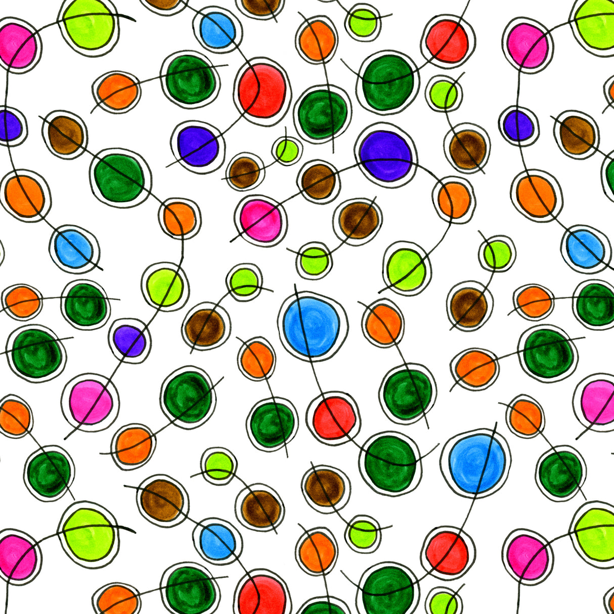 Circle Connection Multicolor Poster och Canvastavla