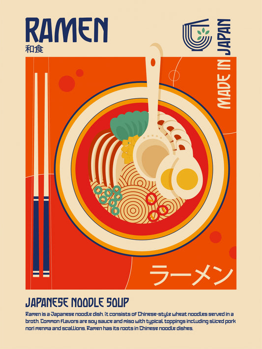 Ramen Japanese Food Print Poster och Canvastavla