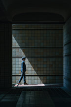 A man walking through the corridor Poster och Canvastavla