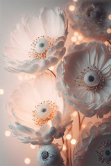 Glowing Patel Pink Flowers Poster och Canvastavla