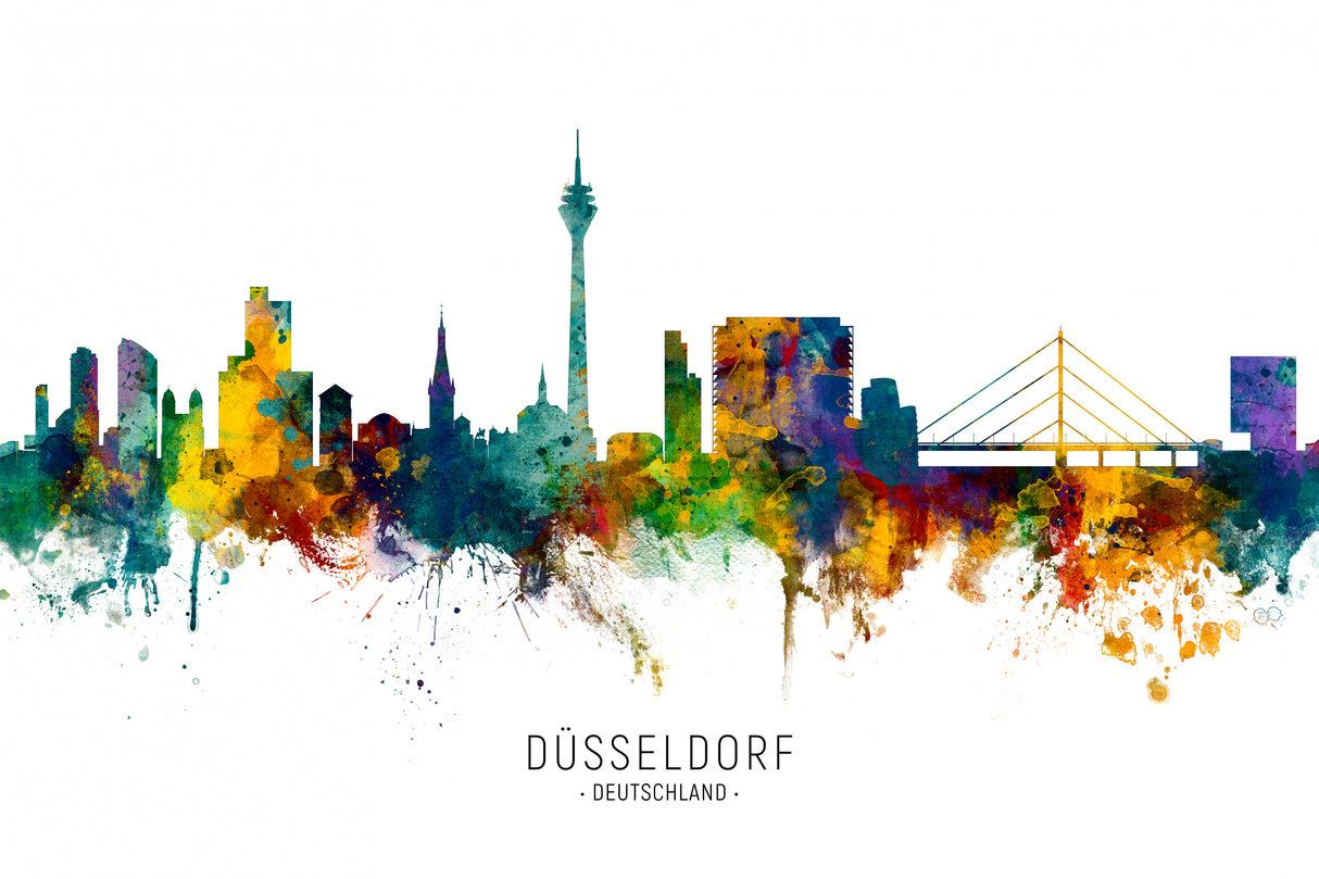 Düsseldorf Germany Skyline Poster och Canvastavla