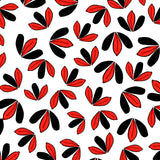 3 Leaf Flowers Red Black Poster och Canvastavla