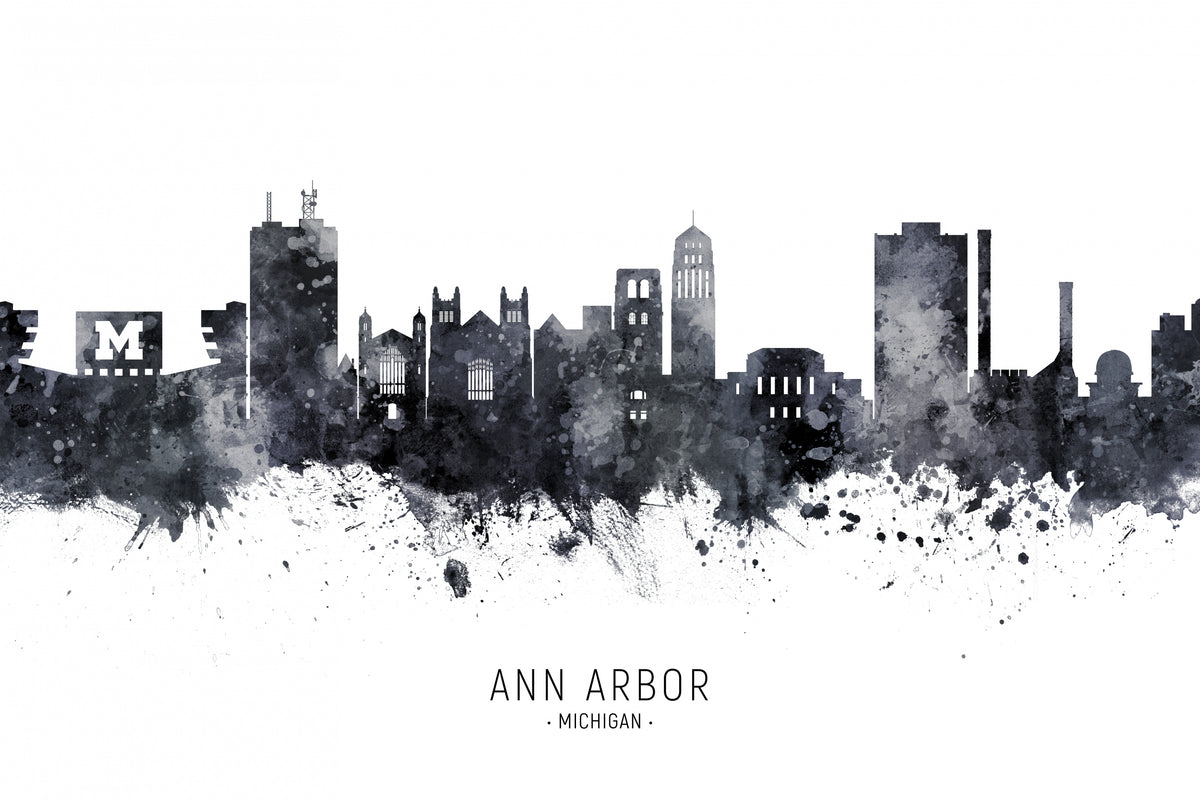 Ann Arbor Michigan Skyline Poster och Canvastavla
