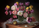 Still life with a bouquet of tulips Poster och Canvastavla