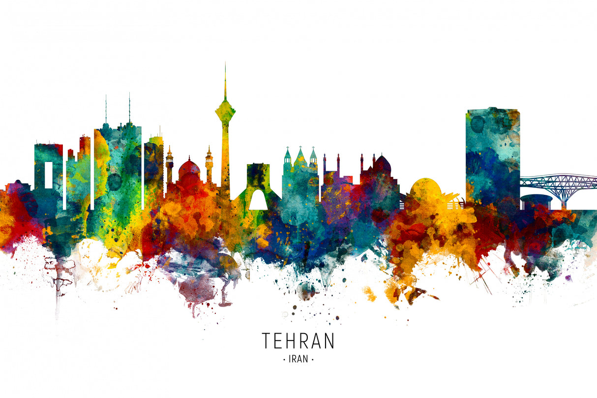 Tehran Iran Skyline Poster och Canvastavla