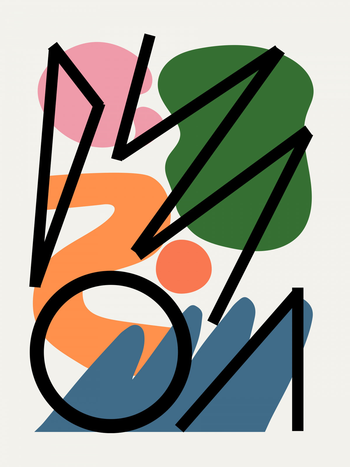 Bold Line and Curve Poster och Canvastavla