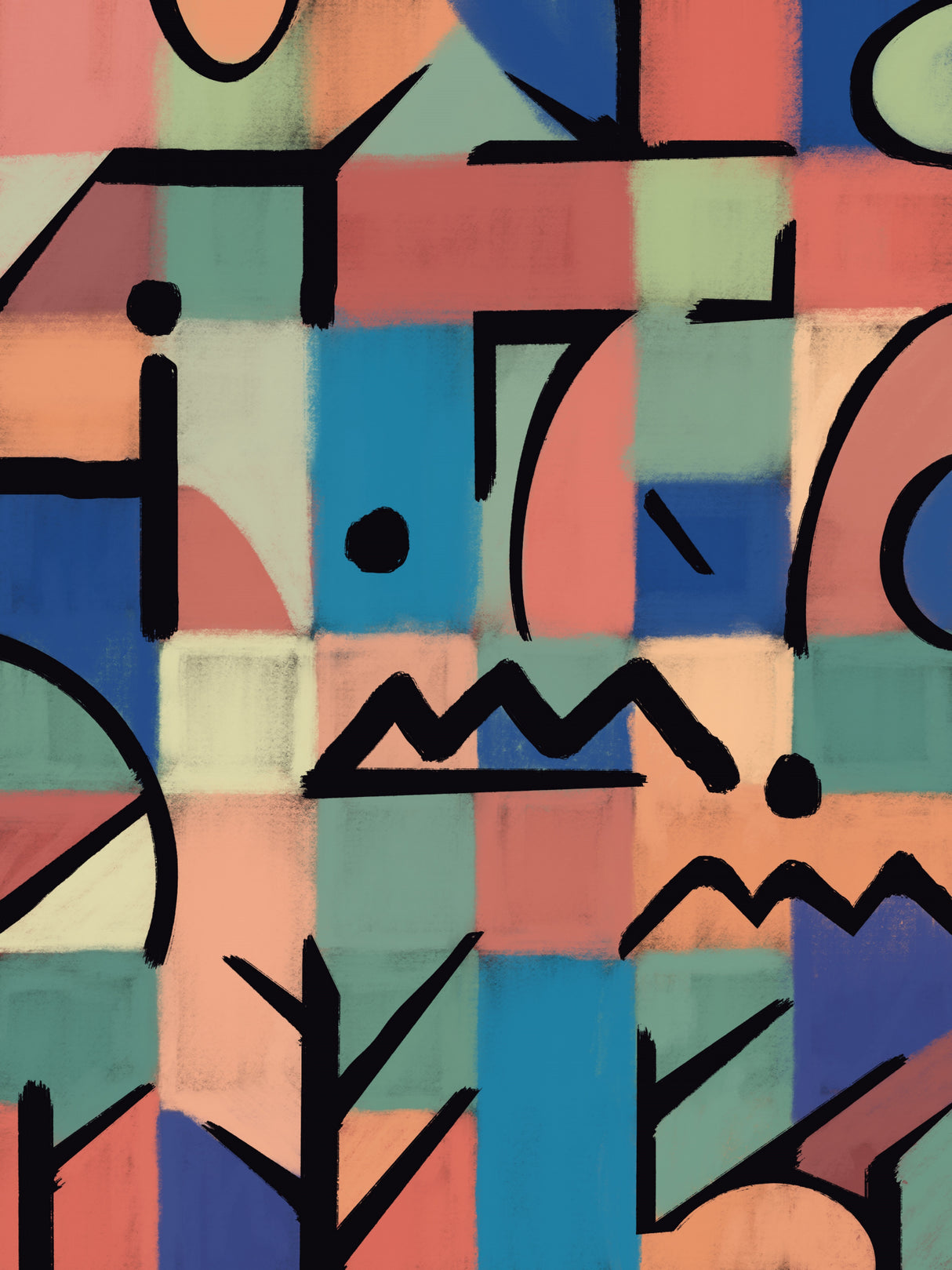 Checked Meadow Poster och Canvastavla