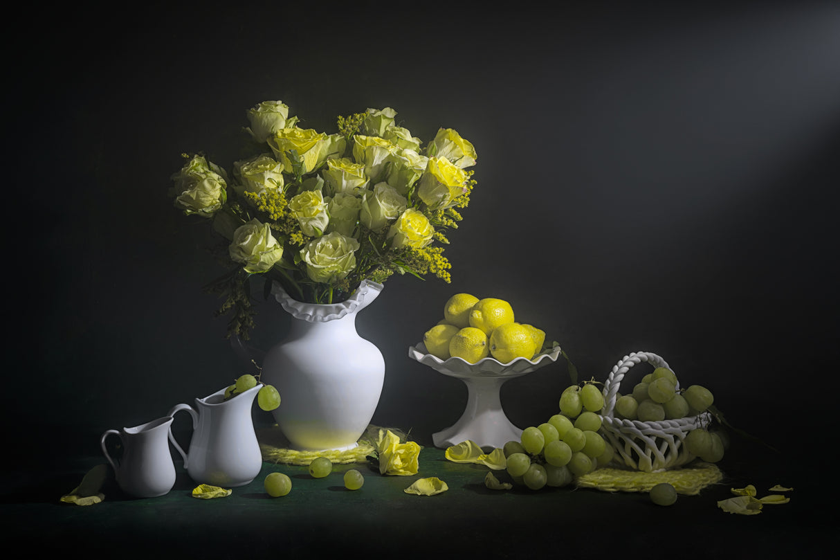 Rose Lemon Grape Poster och Canvastavla