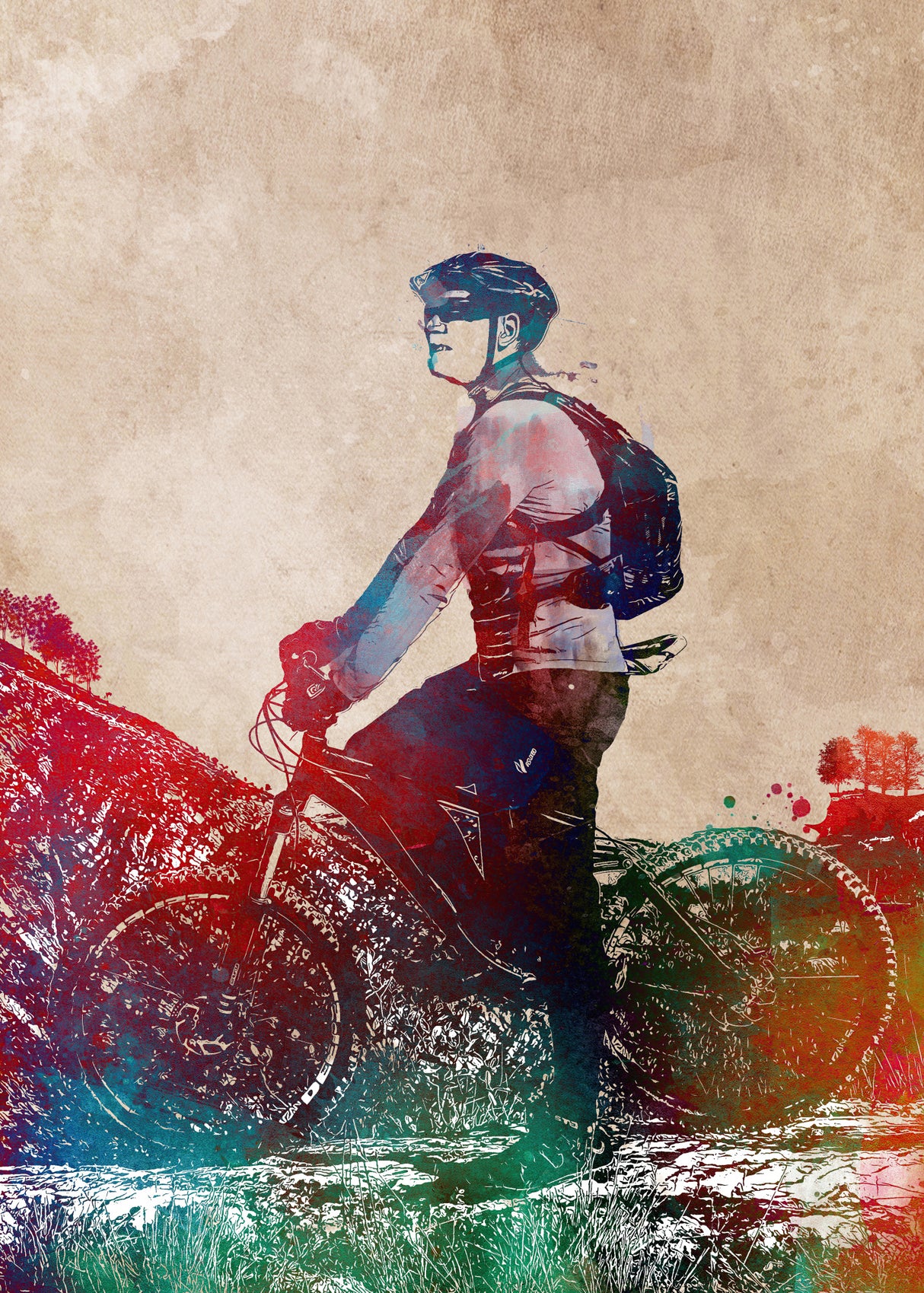 Cycling sport art 56 Poster och Canvastavla