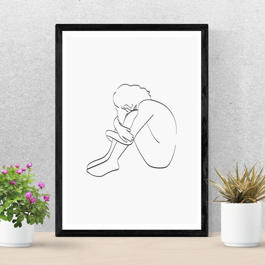 Line Art Grey  poster