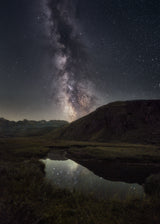 Milky Way over valley Poster och Canvastavla
