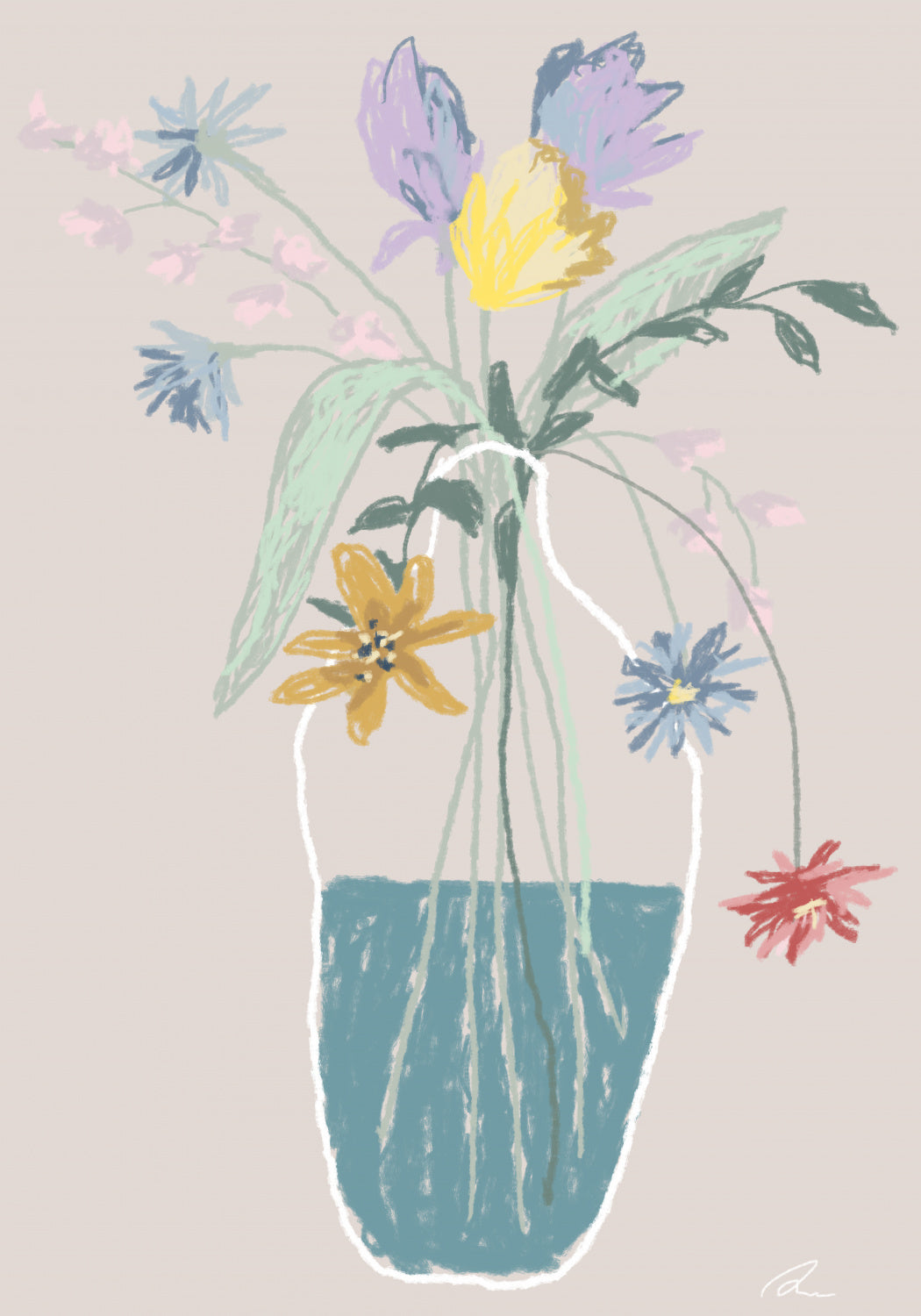 Flower Bouquet Poster och Canvastavla