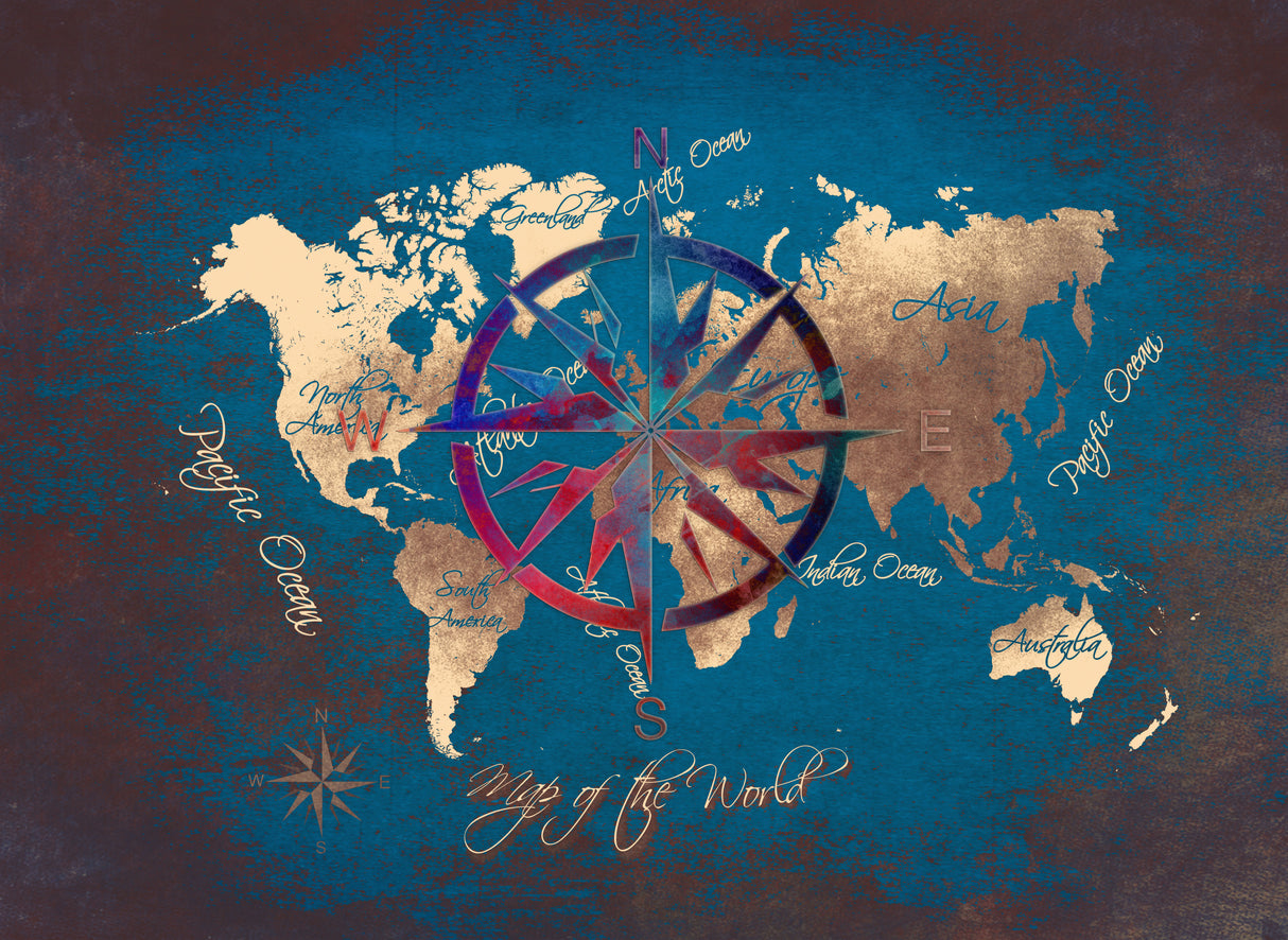 World map 42 Poster och Canvastavla