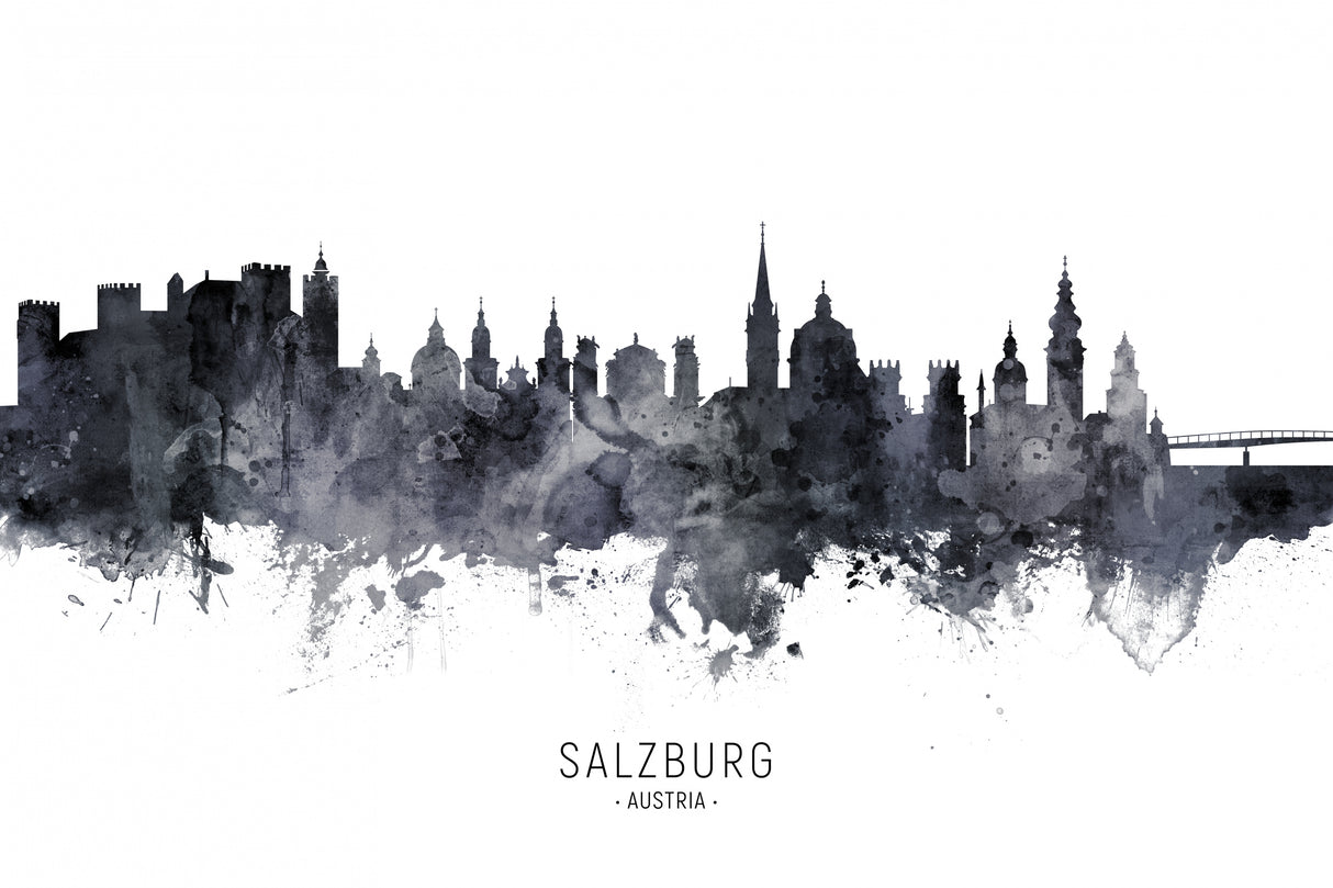 Salzburg Austria Skyline Poster och Canvastavla