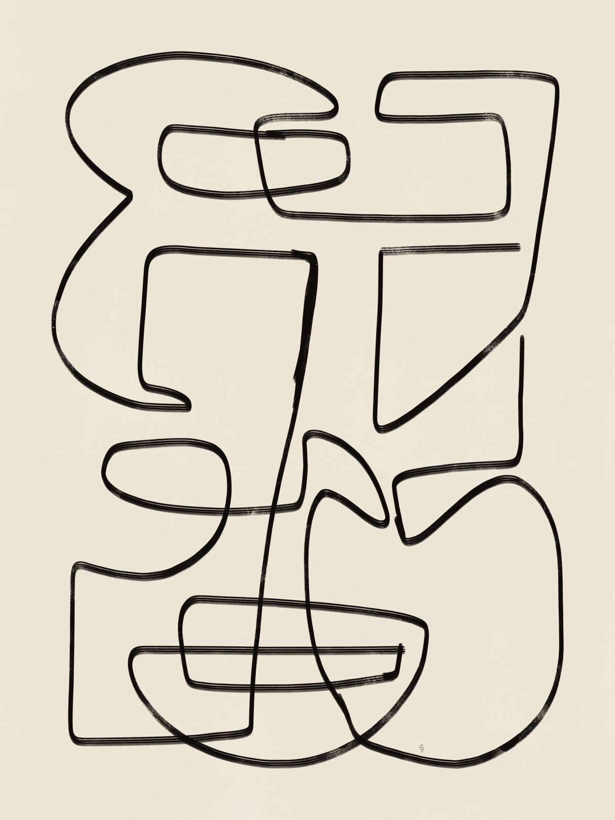 Warm Abstract Line Art Poster och Canvastavla