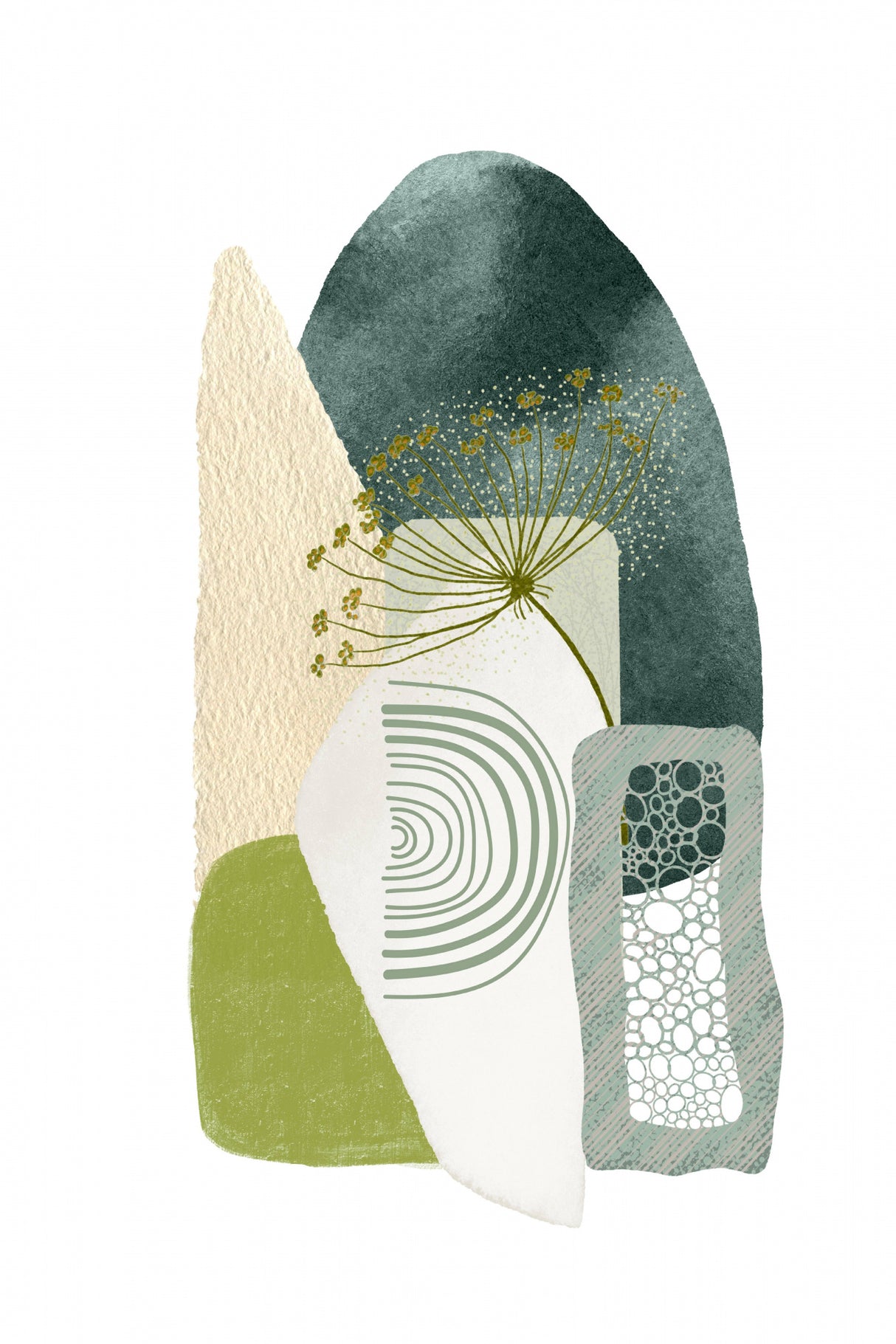 Green Shapes 3 Poster och Canvastavla