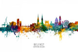 Belfast Northern Ireland Skyline Poster och Canvastavla