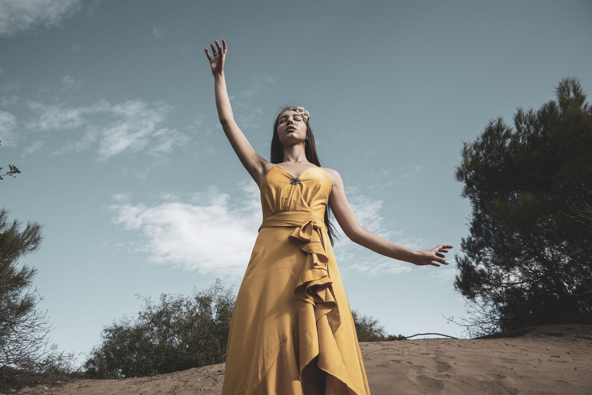 woman in yellow dress Poster och Canvastavla