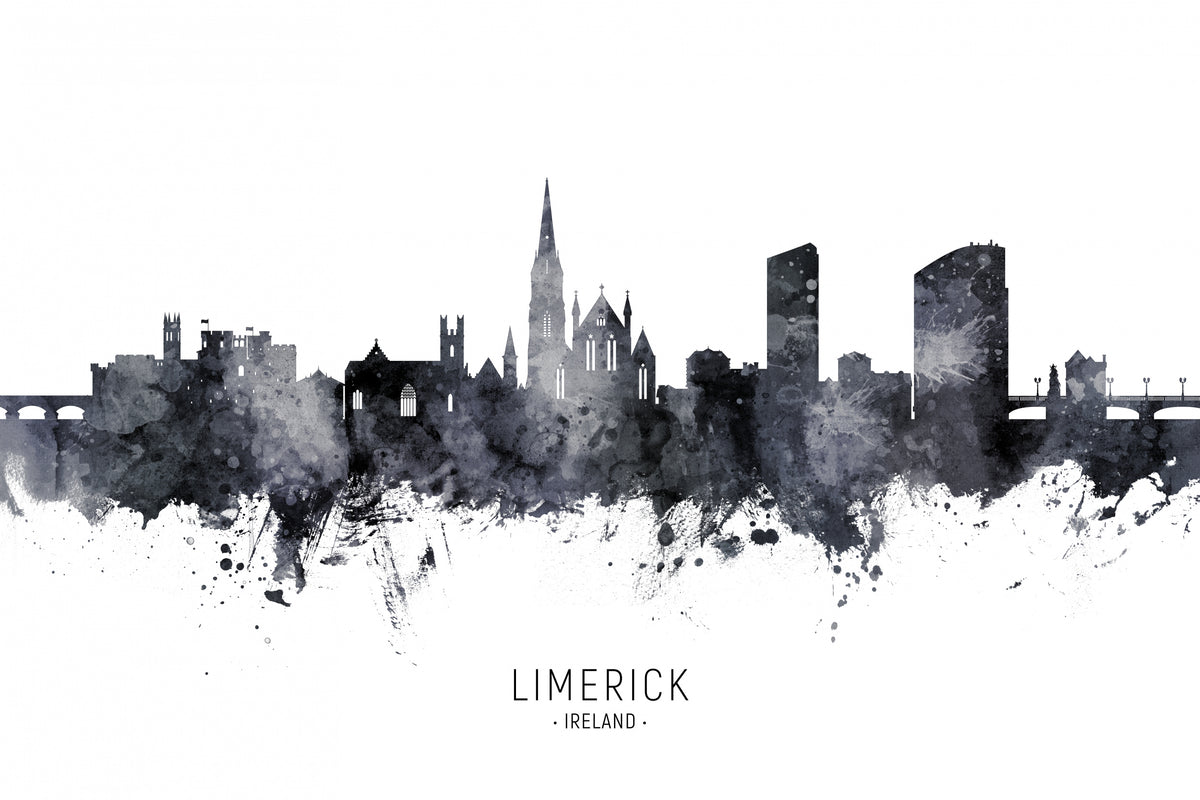 Limerick Ireland Skyline Poster och Canvastavla
