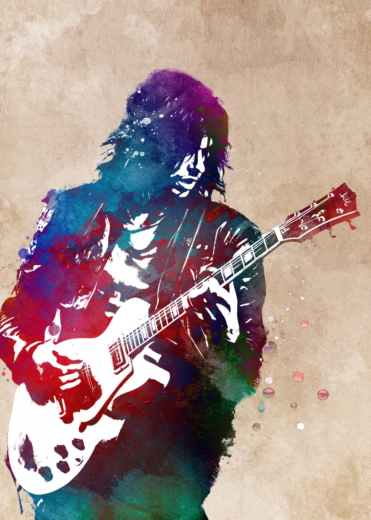 Guitarist music art Poster och Canvastavla