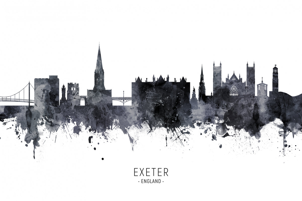 Exeter England Skyline Poster och Canvastavla