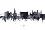 Exeter England Skyline Poster och Canvastavla