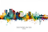 Southend-on-Sea England Skyline Poster och Canvastavla