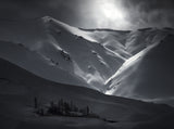 Snow Mountains and village Poster och Canvastavla