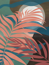 Pink Tropical Palm Leaf Poster och Canvastavla
