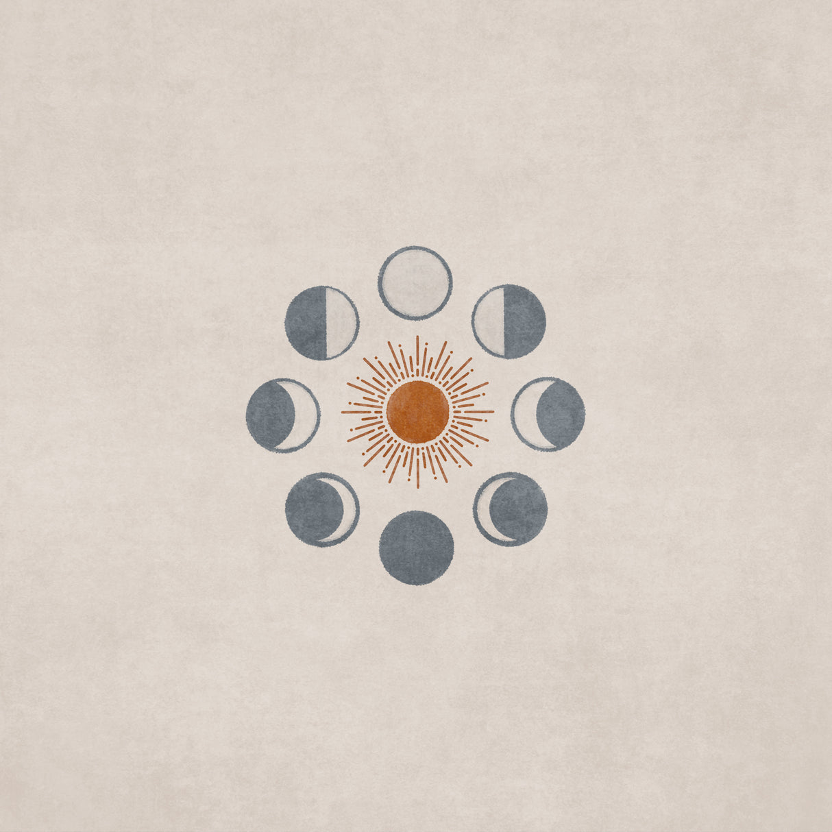 Bej Moon and Sun for Cases Poster och Canvastavla