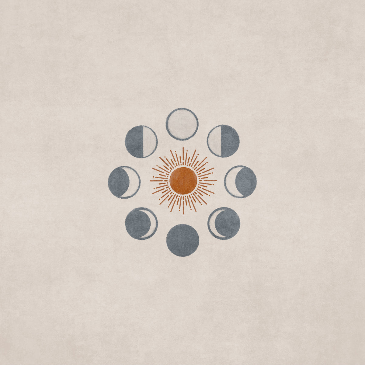 Bej Moon and Sun for Cases Poster och Canvastavla