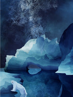 Polar Bear By Night Poster och Canvastavla