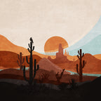 Western Cactus 01 Poster och Canvastavla