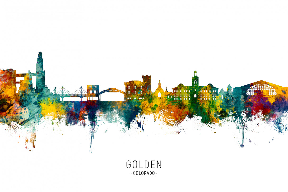Golden Colorado Skyline Poster och Canvastavla