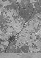 Gray vintage map of Angers France Poster och Canvastavla