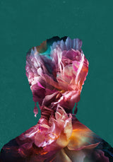 Frida floral silhouette portrait Poster och Canvastavla