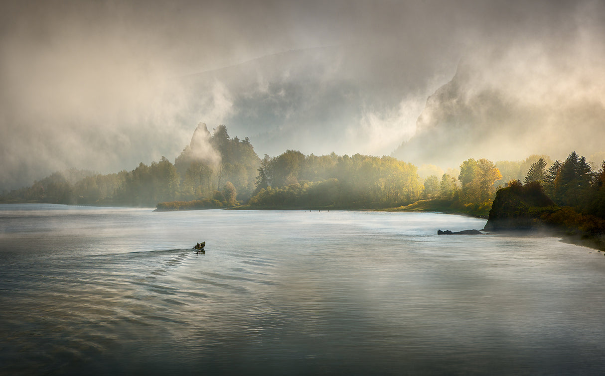 Columbia gorge fog Poster och Canvastavla