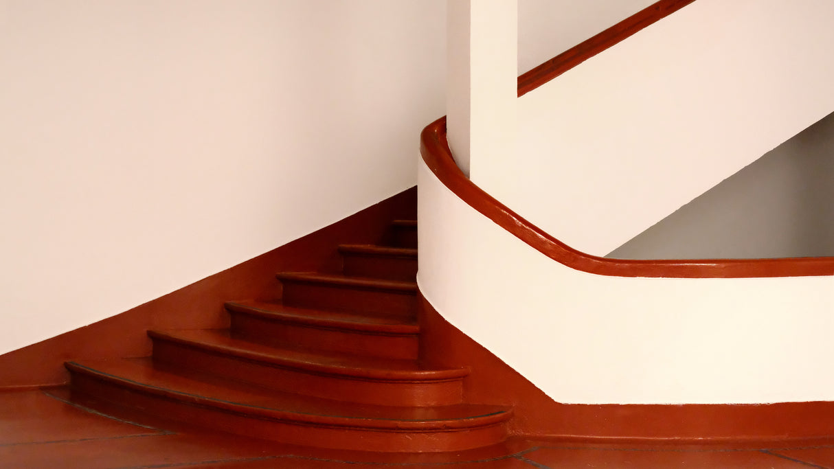 copper-coloured stairs Poster och Canvastavla