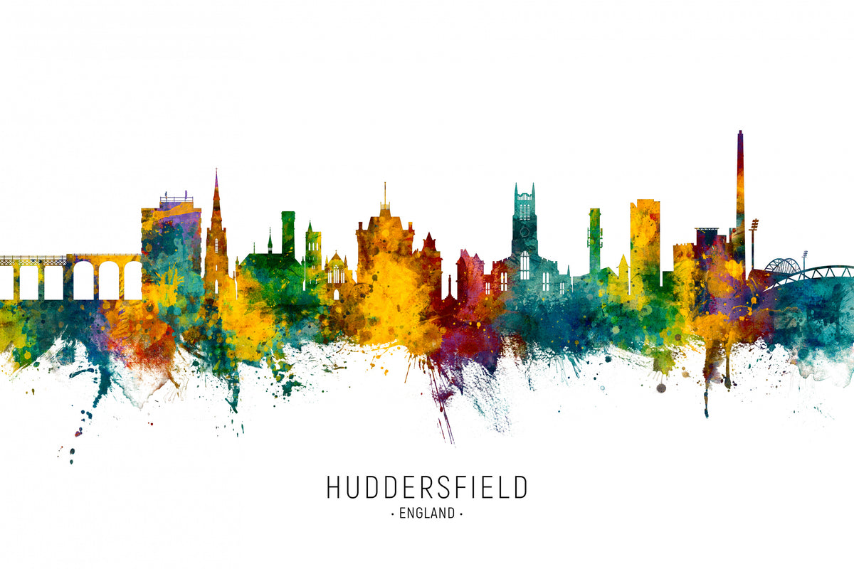 Huddersfield England Skyline Poster och Canvastavla