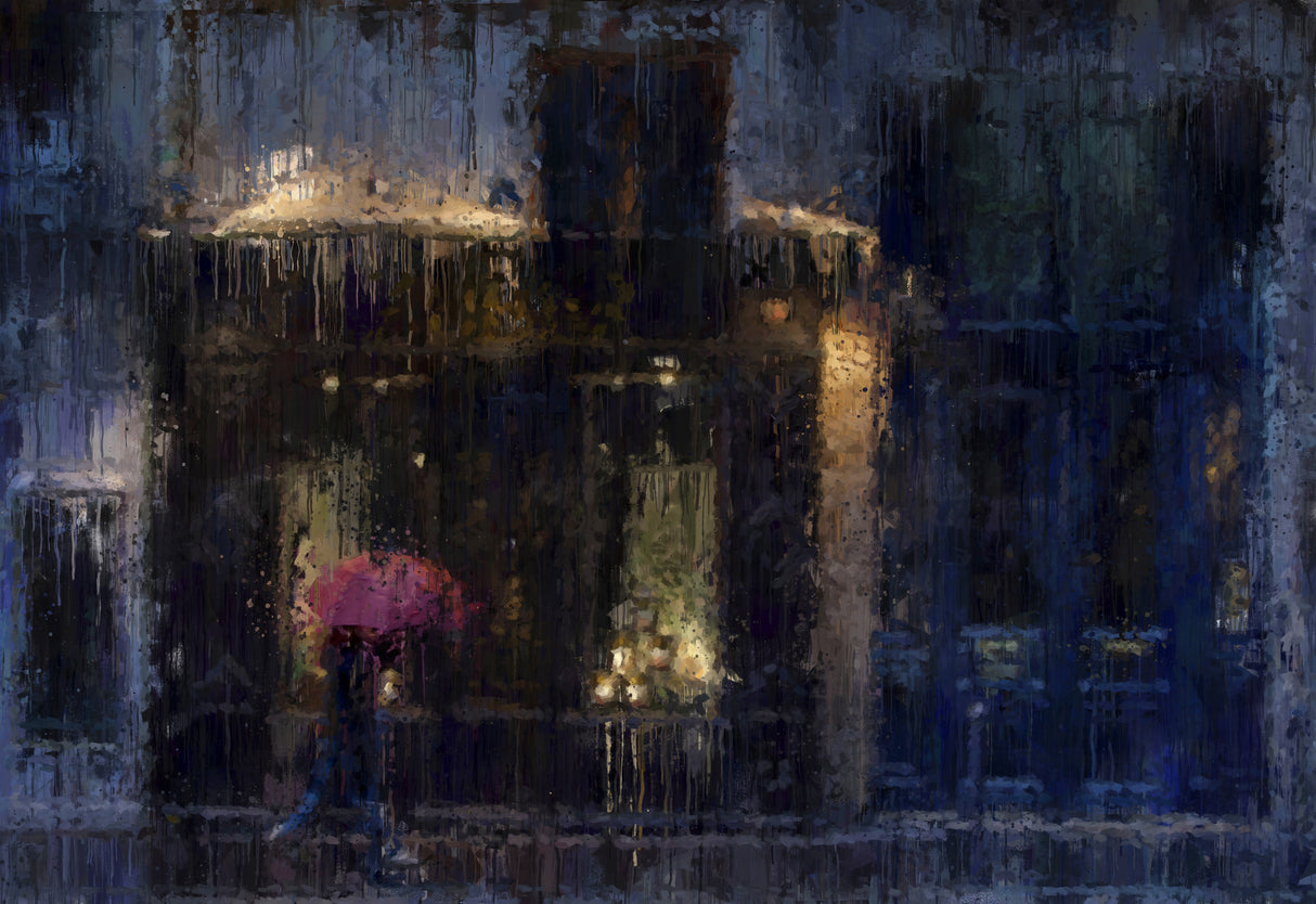 Impressions of a Rainy Evening Poster och Canvastavla