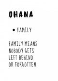 OHANA Means Family Poster och Canvastavla