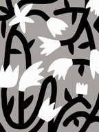 Black and White Bloom Vine Poster och Canvastavla