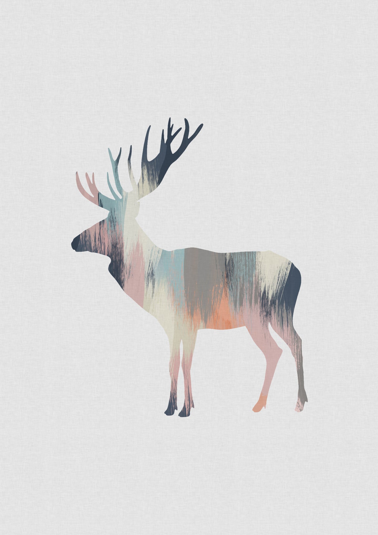 Pastel Moose Poster och Canvastavla