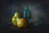 Pears In Blue and Teal Poster och Canvastavla