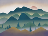 Mountain Range At Dawn Poster och Canvastavla