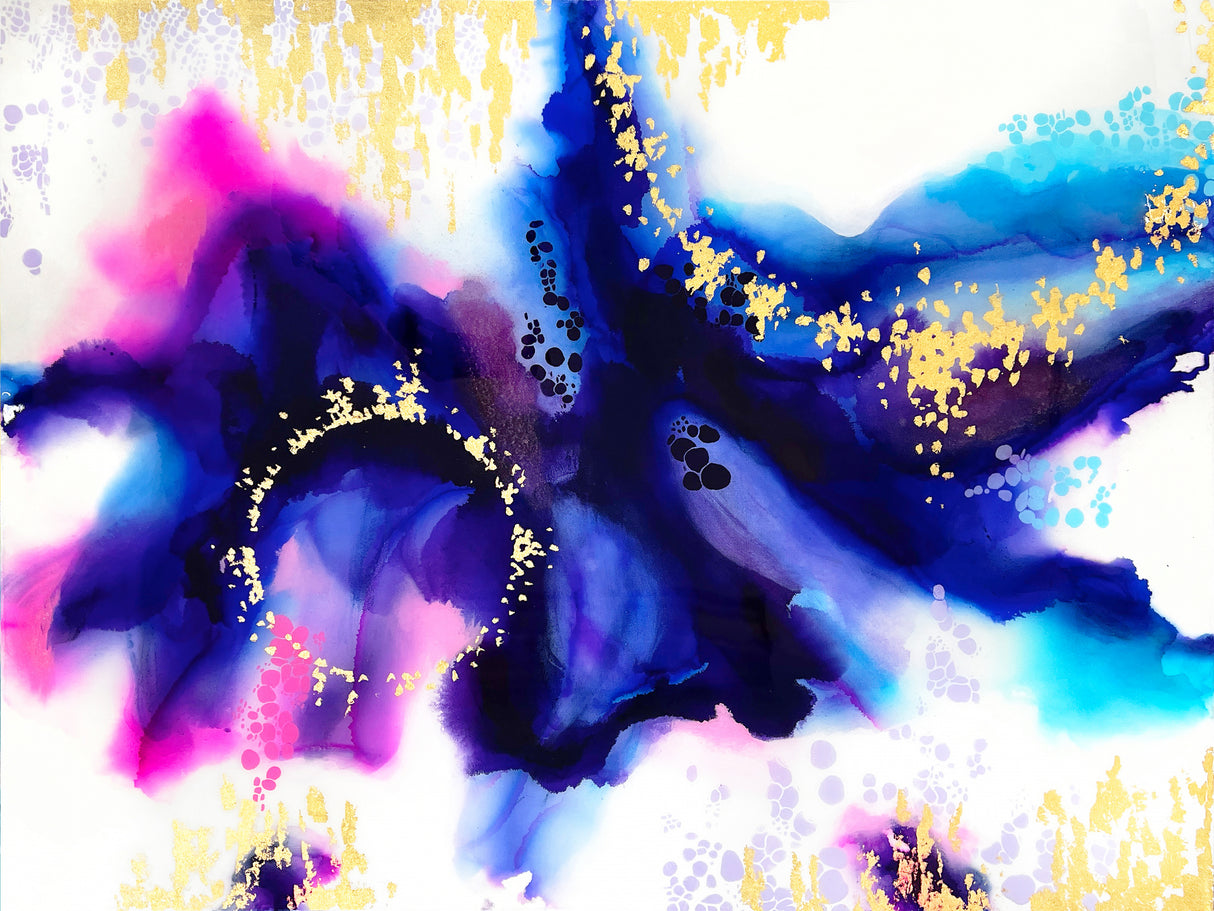 Purple Ink Blot Poster och Canvastavla