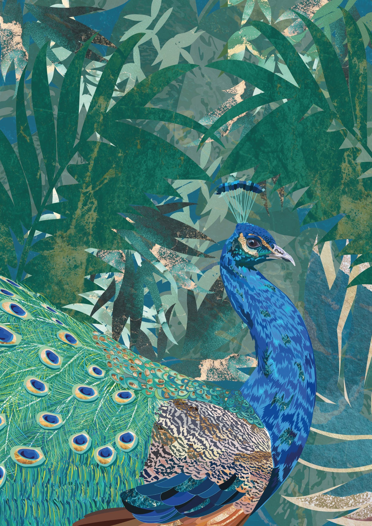 Peacock in the tropical jungle Poster och Canvastavla