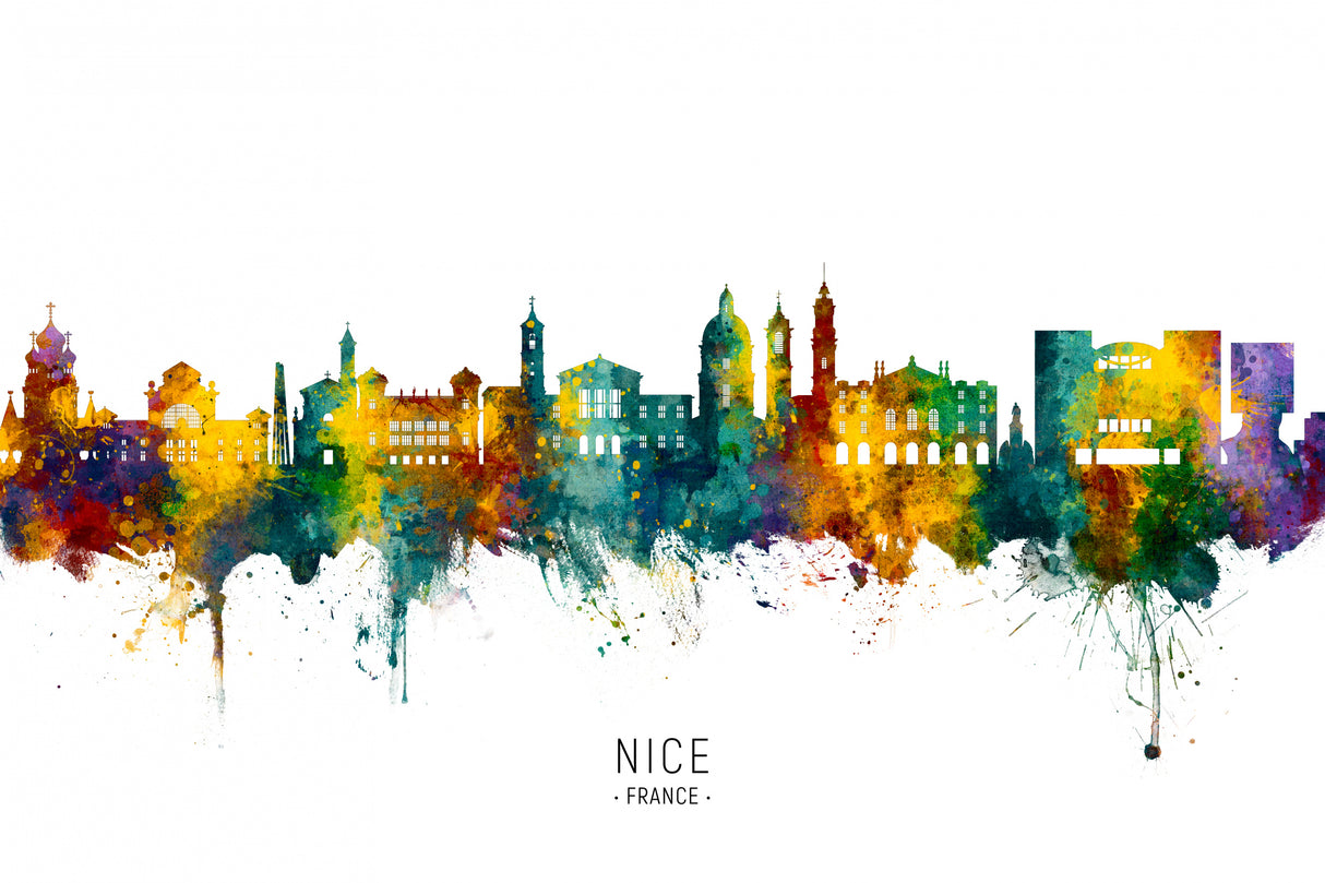 Nice France Skyline Poster och Canvastavla