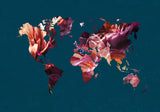 World Map Flowers Poster och Canvastavla