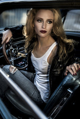 Waiting to reverse my 69' Ford Mustang Poster och Canvastavla